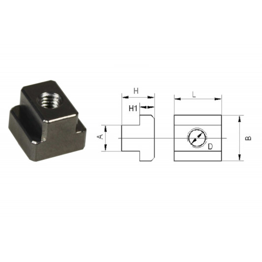 Aluminum T-slot nut with M8 thread Aluminum T-slot nut with M8 thread